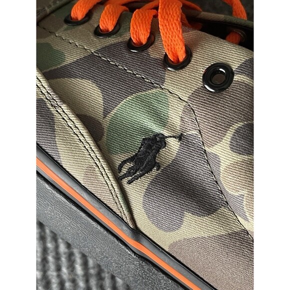 POLO RALPH LAUREN Men Size 10 Keaton Pony Camo Casual Sneaker NEW Camo/Orange - Picture 10 of 11